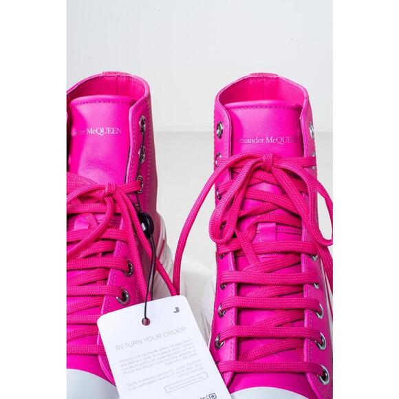 Alexander McQueen Bright Pink Chunky Platform High Top Sneaker - Picture 5 of 5